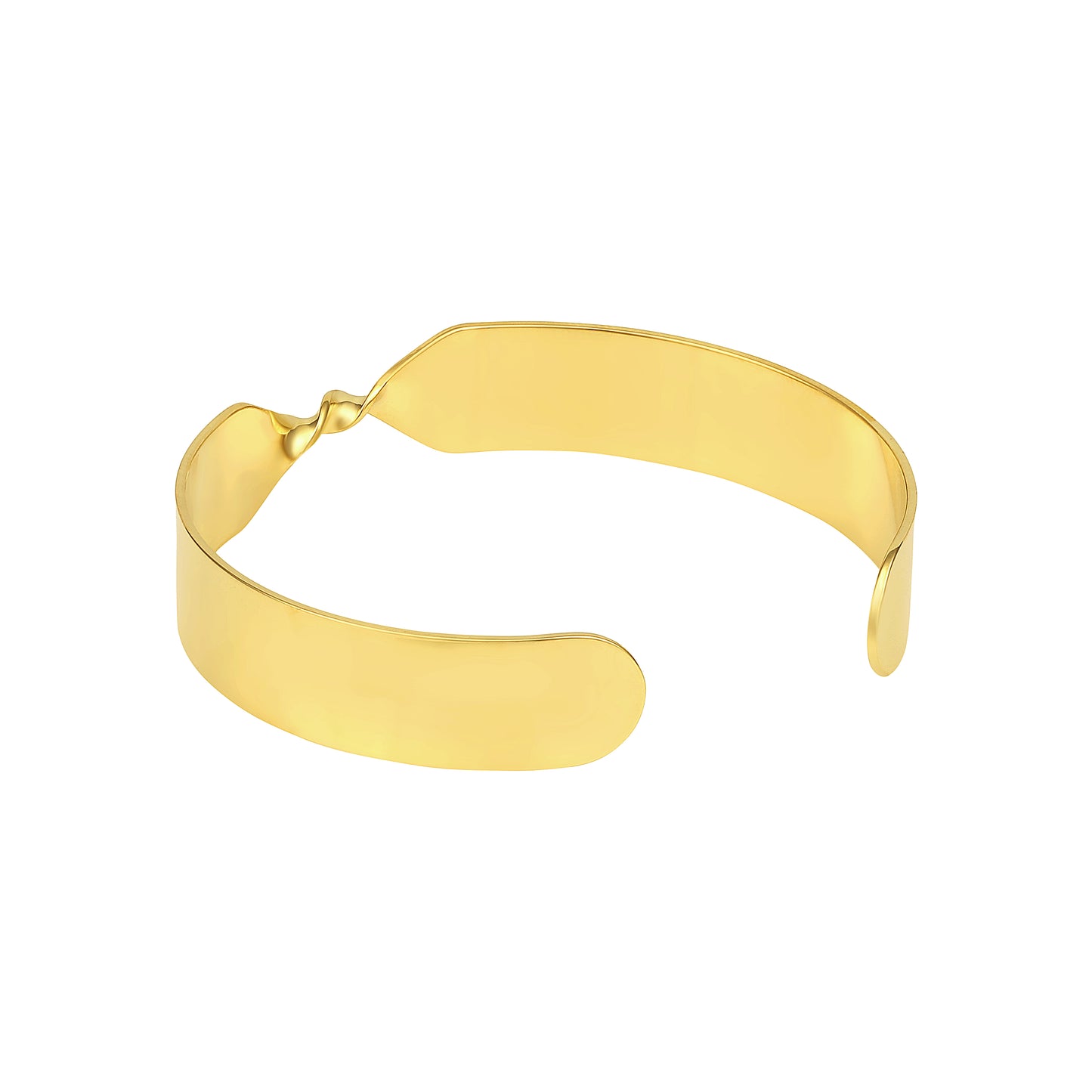 Twisted Open 18KT Gold Plated Adjustable Cuff Bracelet