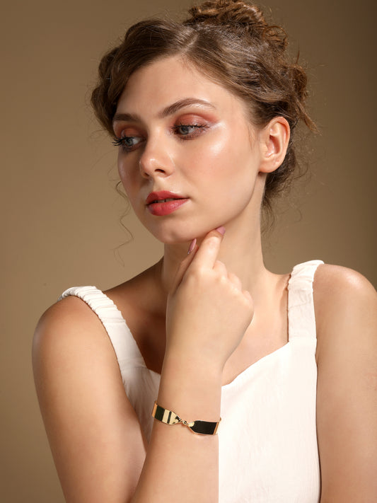 Twisted Open 18KT Gold Plated Adjustable Cuff Bracelet