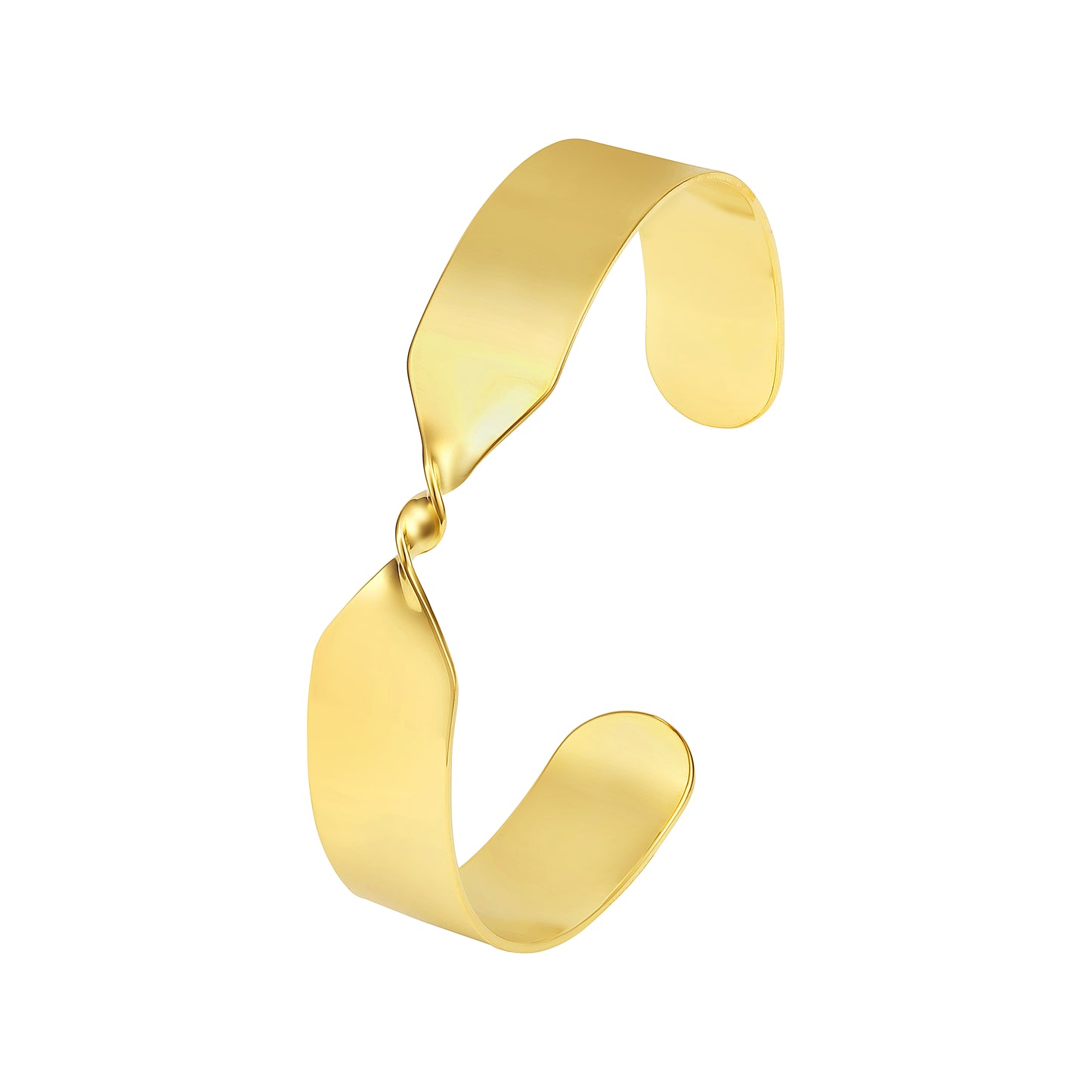 Twisted Open 18KT Gold Plated Adjustable Cuff Bracelet