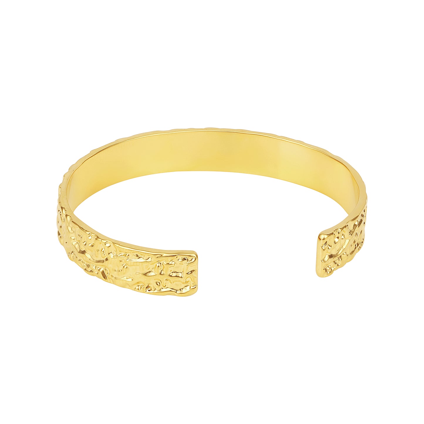 Hammered Classic 18KT Gold Plated Adjustable Cuff Bracelet