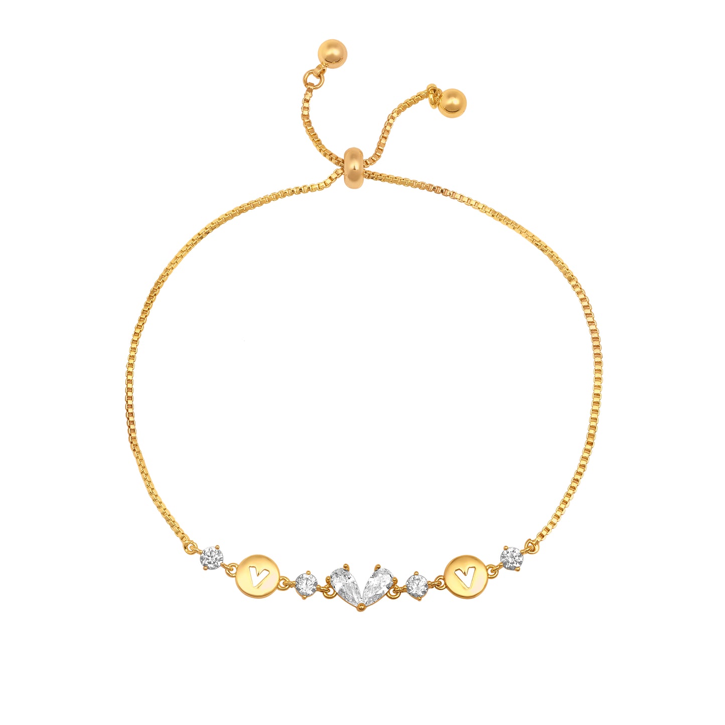 Heart Shape 18KT Gold Plated Adjustable Bracelet