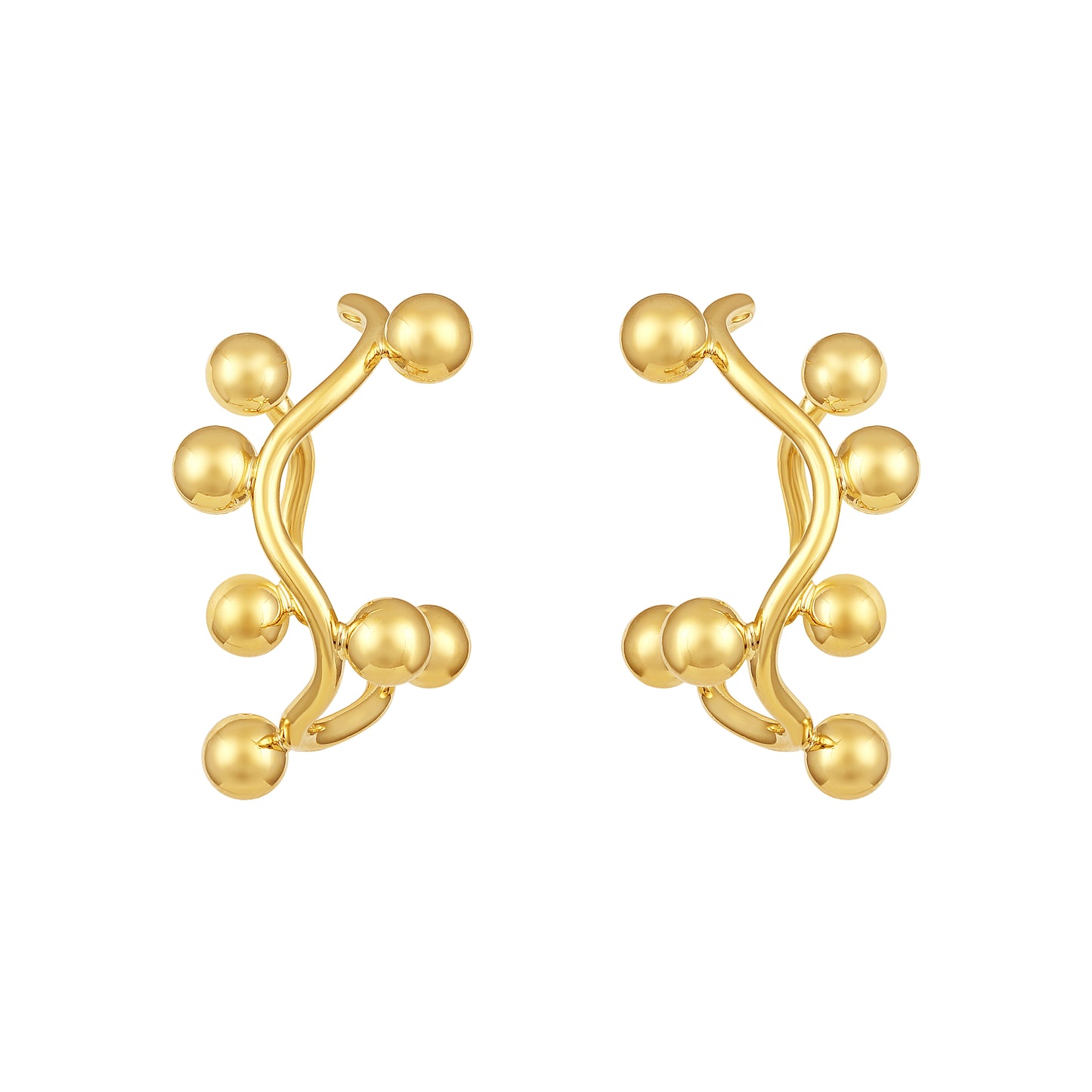 Golden Balls Arch Shape 18KT Gold Plated Designer Earring