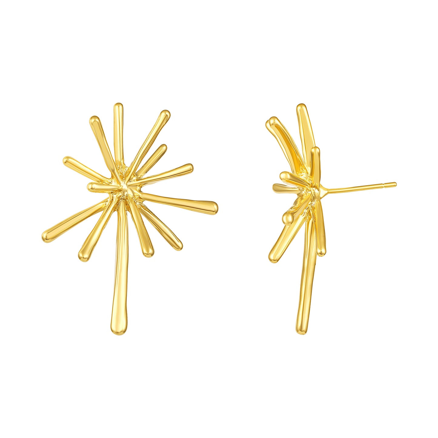 Firework Design 18KT Gold Plated Bold Earring
