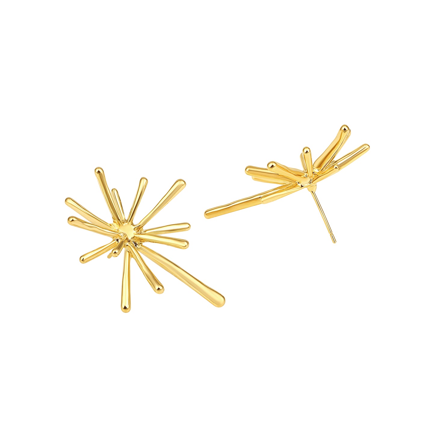 Firework Design 18KT Gold Plated Bold Earring
