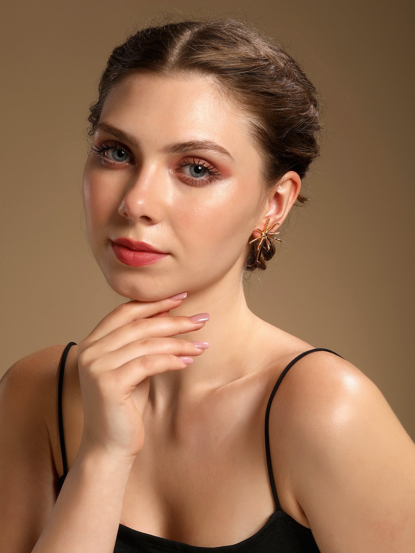Firework Design 18KT Gold Plated Bold Earring