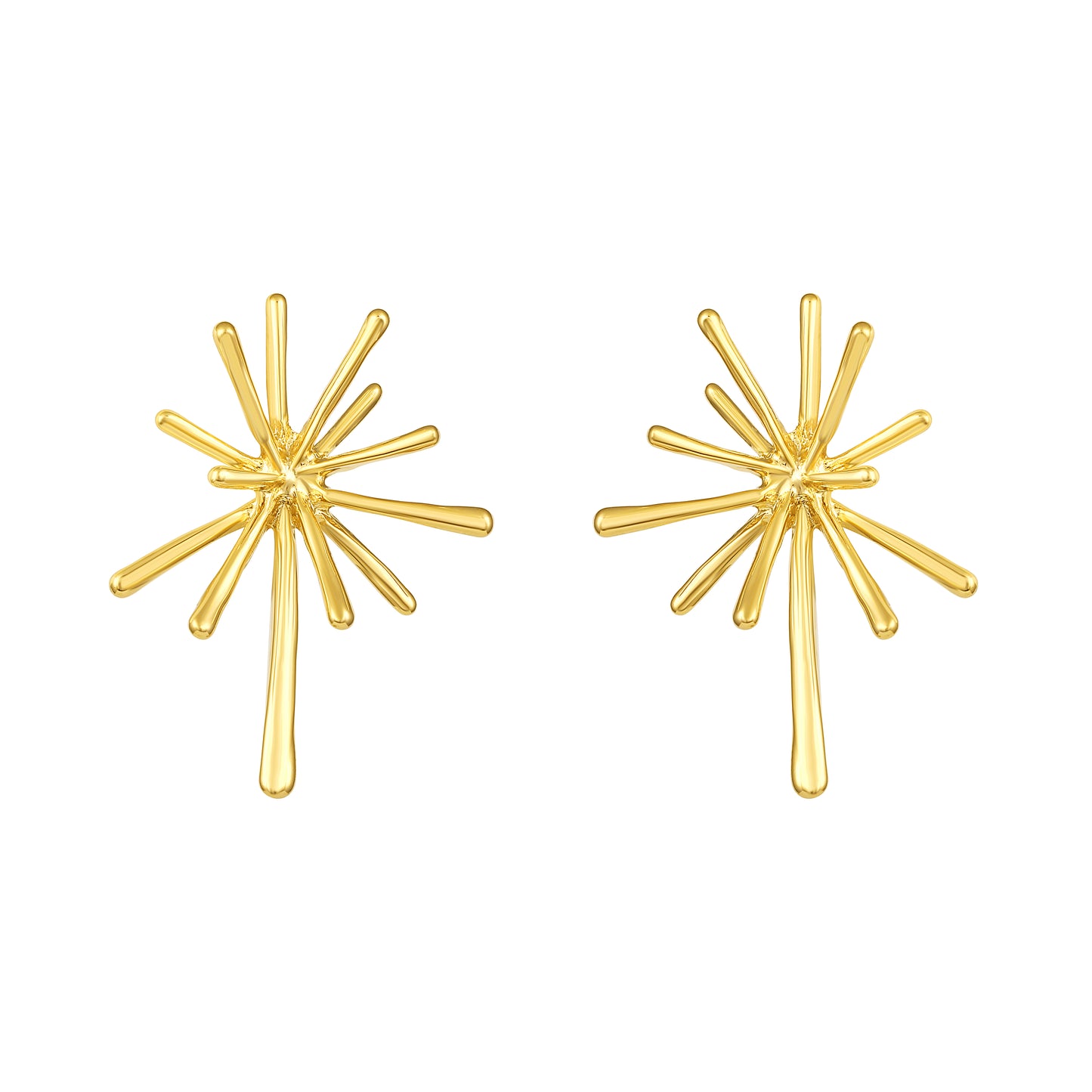 Firework Design 18KT Gold Plated Bold Earring