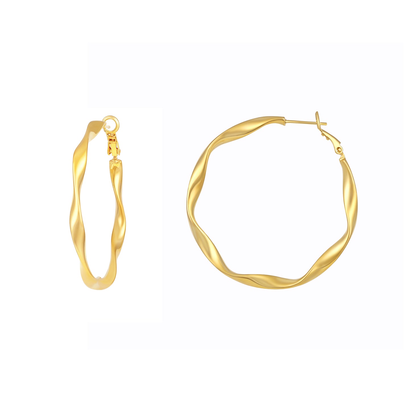 Twisted Hoop 18KT Gold Plated Modern Everyday Earring