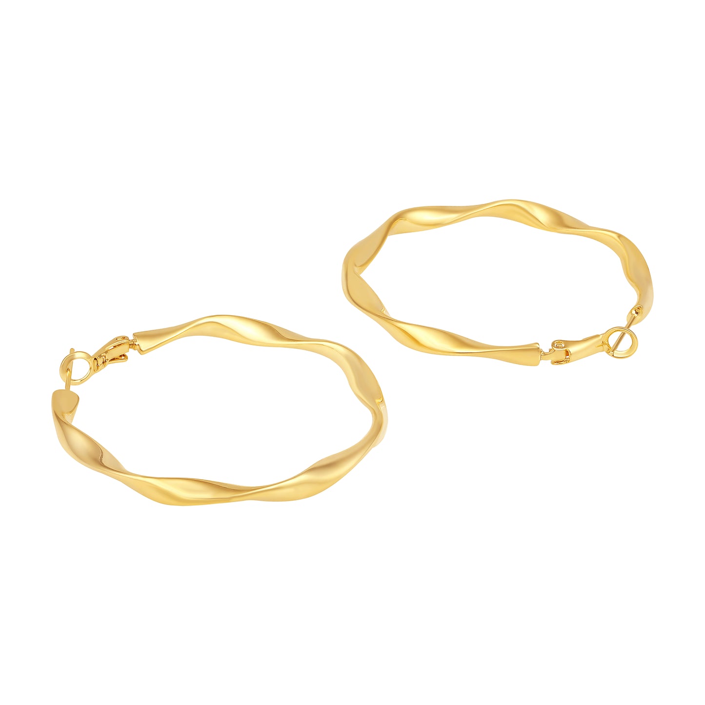 Twisted Hoop 18KT Gold Plated Modern Everyday Earring