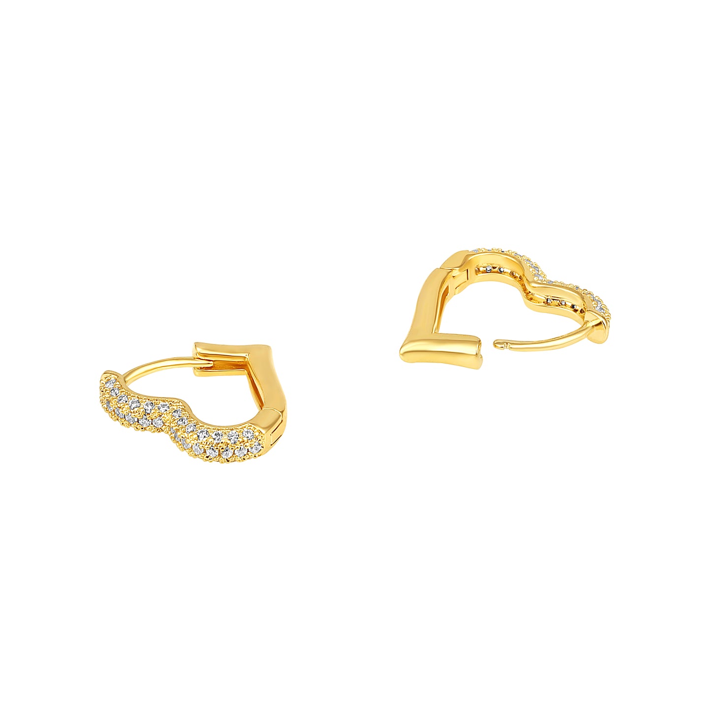 Heart Shape 18KT Gold Plated Zircon Drop Earring