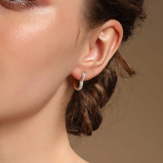 Heart Shape 18KT Gold Plated Zircon Drop Earring