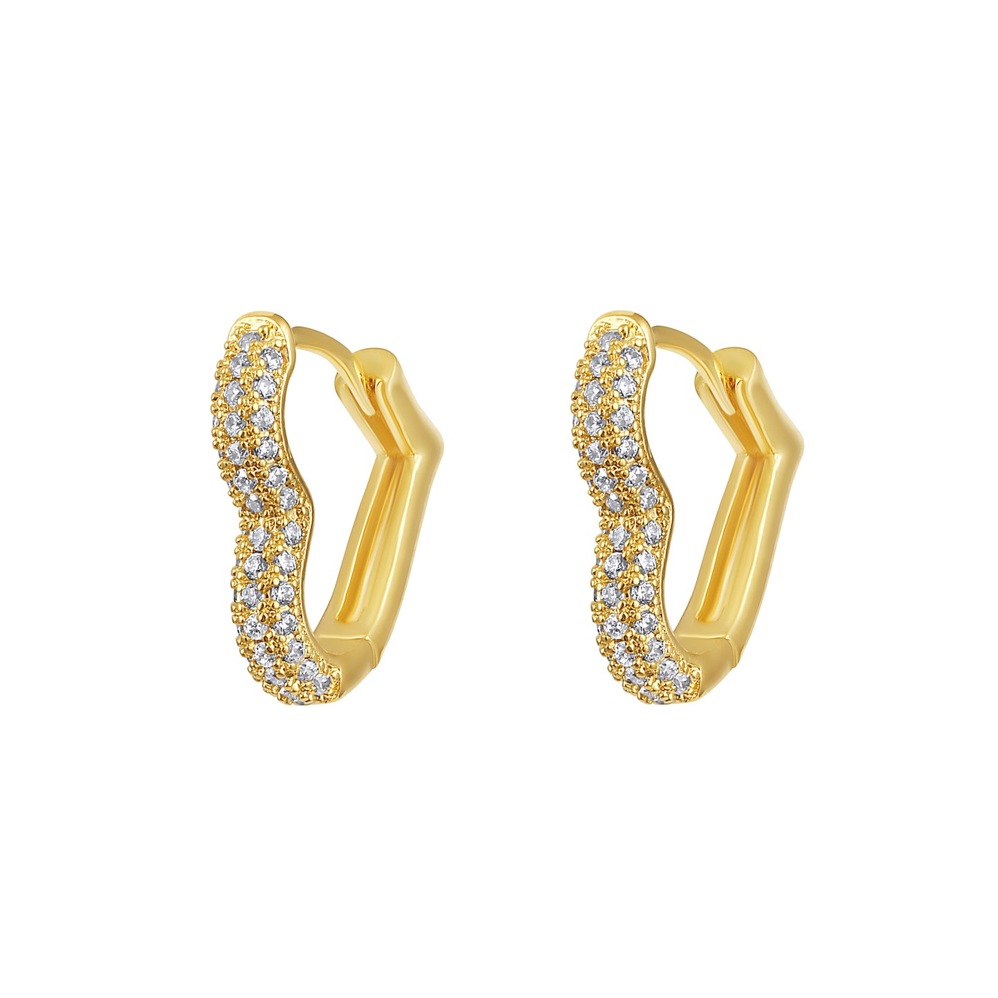Heart Shape 18KT Gold Plated Zircon Drop Earring