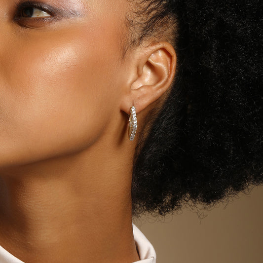 Rectangle Shape18KT Gold Plated Zircon Dangle Earring