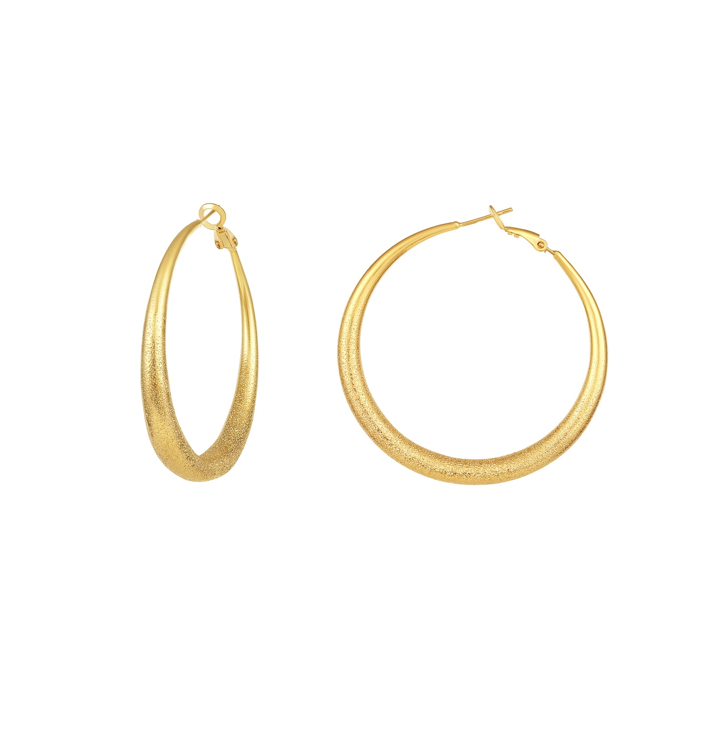 Evergreen Oval Hoop 18KT Gold Plated Dangle Earring