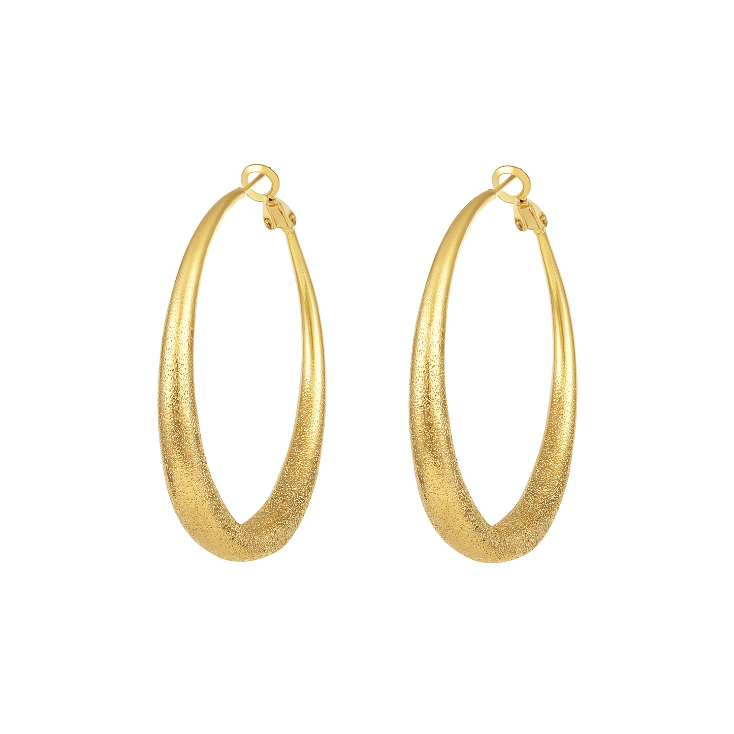 Evergreen Oval Hoop 18KT Gold Plated Dangle Earring