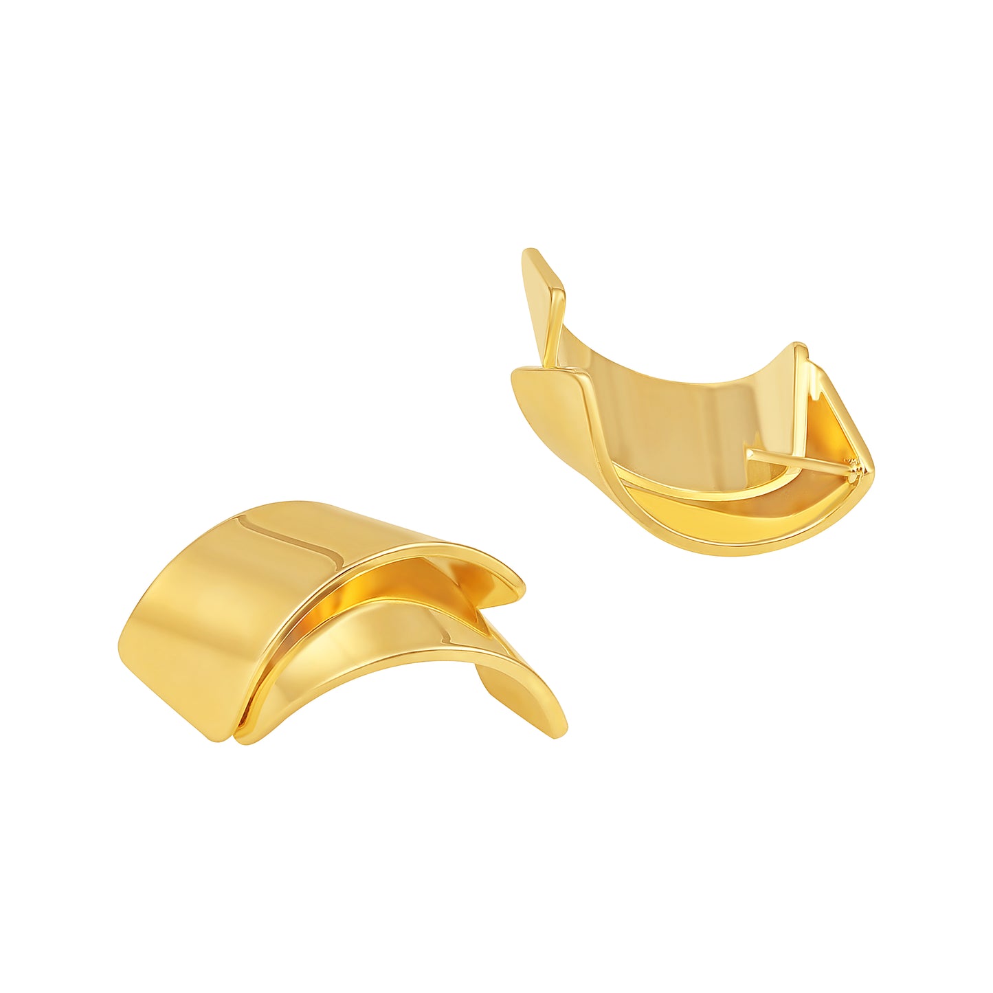 Twisted Shine Wave Design 18KT Gold Plated Stud Earring
