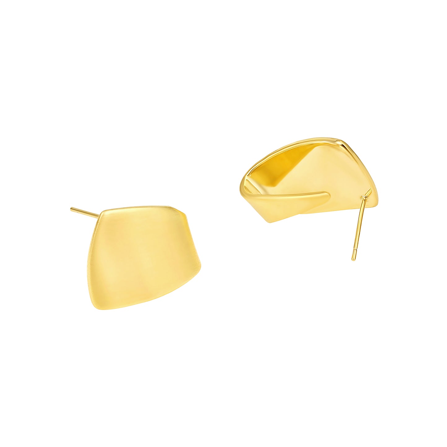 Wide Arc Form Design 18KT Gold Plated Stud Earring