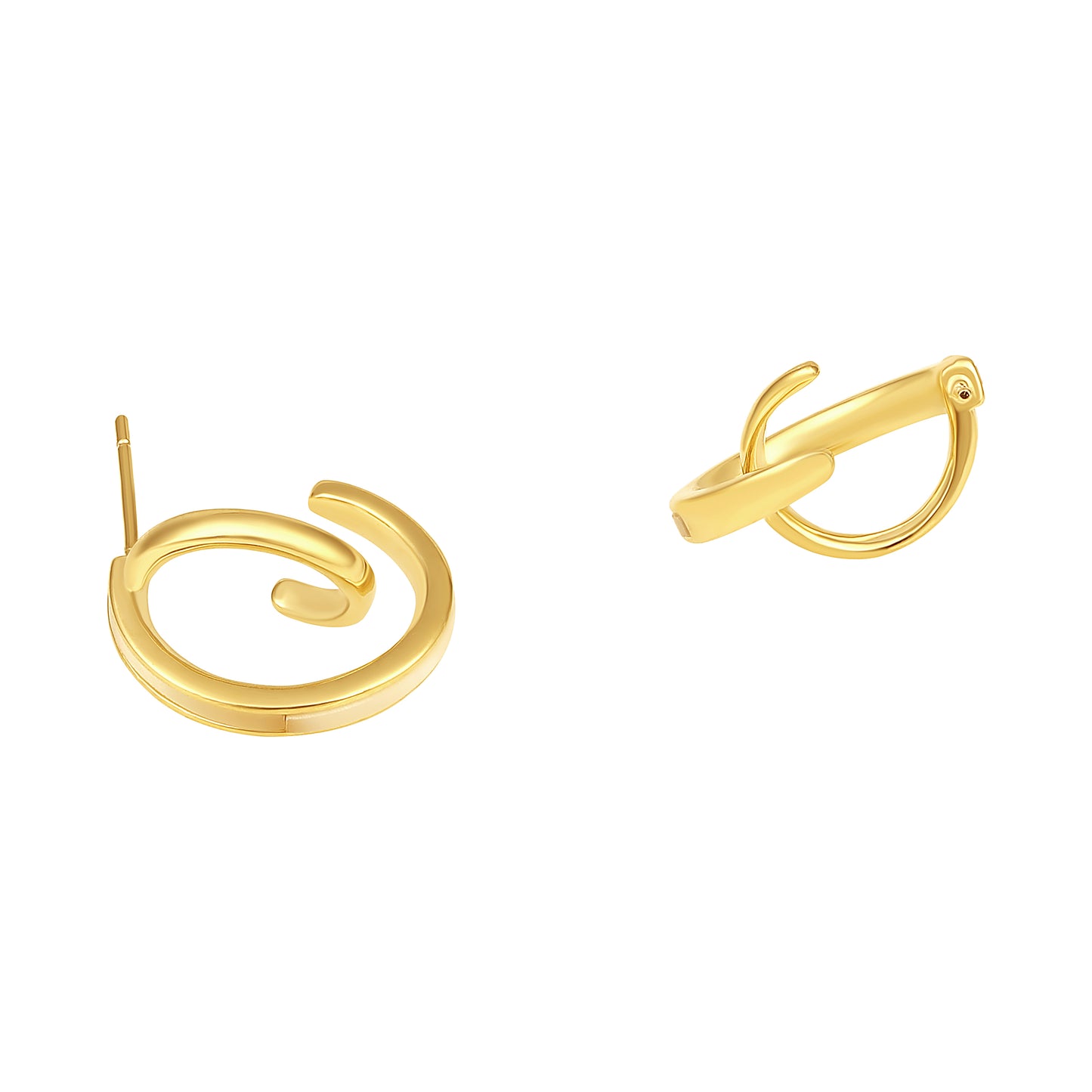 Enamel Double "C" Shaped 18KT Gold Plated Drop Earring