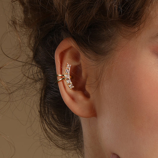 Clacher Design 18KT Gold Plated Zircon Ear Cuff Earring