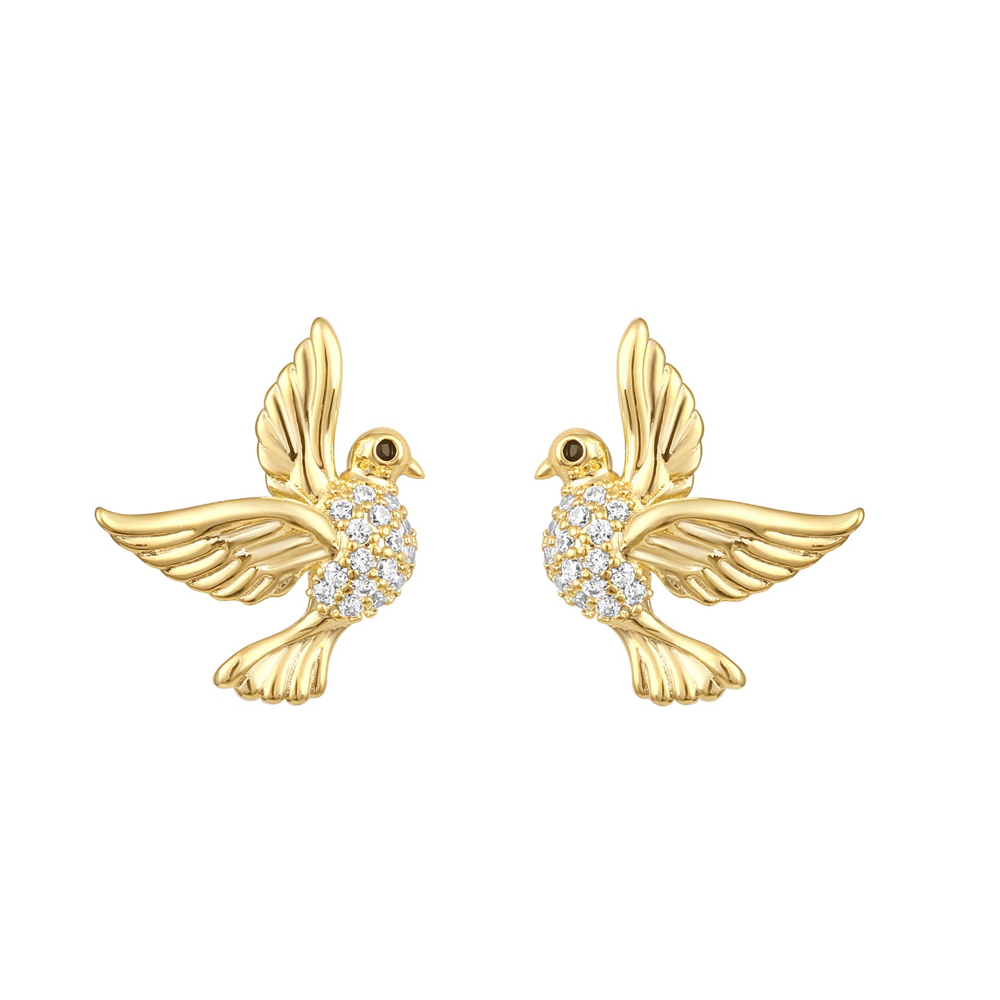Flying Bird 18KT Gold Plated Zircon Stud Earring