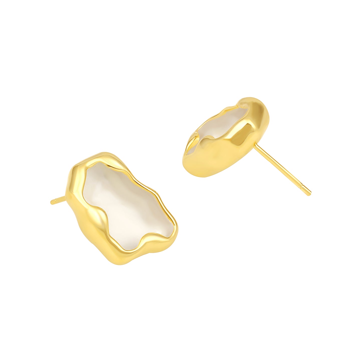 Melt Irregular Circular Design 18KT Gold Plated Stud Earring