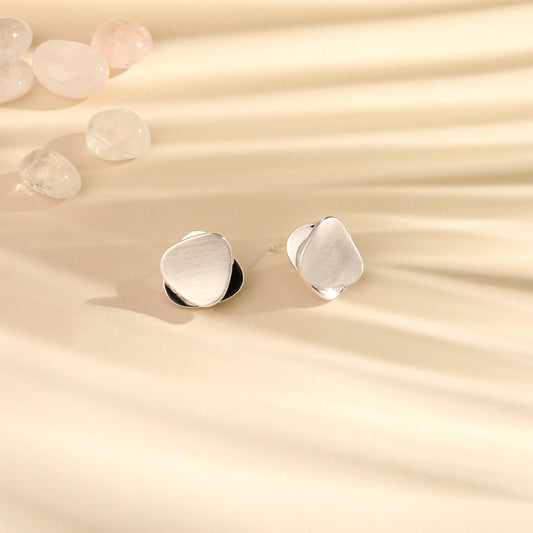 Heart Shape Silver Plated Minimalist Stud Earring