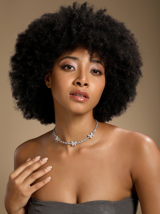 Triple Bloom Minimalist Petal Design Silver Plated Zircon Pendant Chain