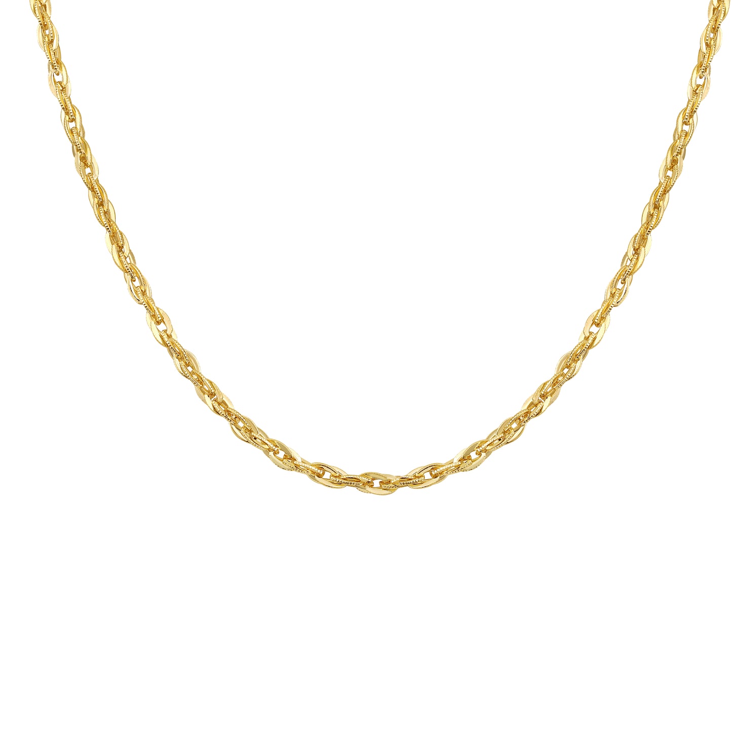 Twisted Rope Chain 18KT Gold Plated Necklace Chain
