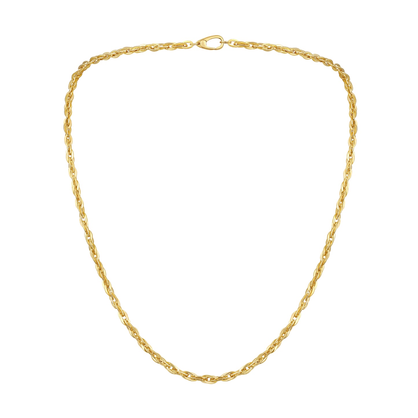 Twisted Rope Chain 18KT Gold Plated Necklace Chain