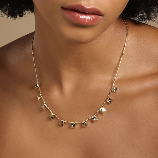 Square Shape 18KT Gold Plated Necklace Chain