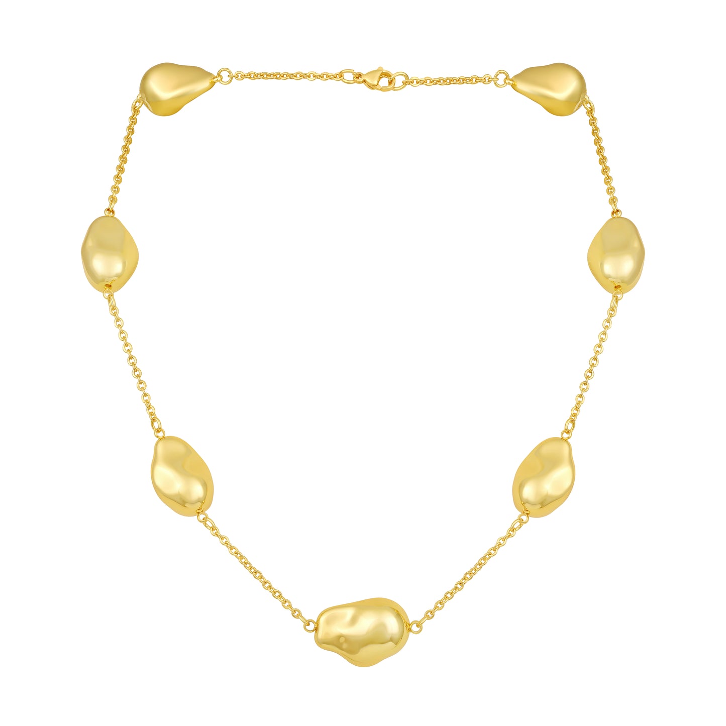 Golden Teardrop Cascade 18KT Gold Plated Necklace Chain