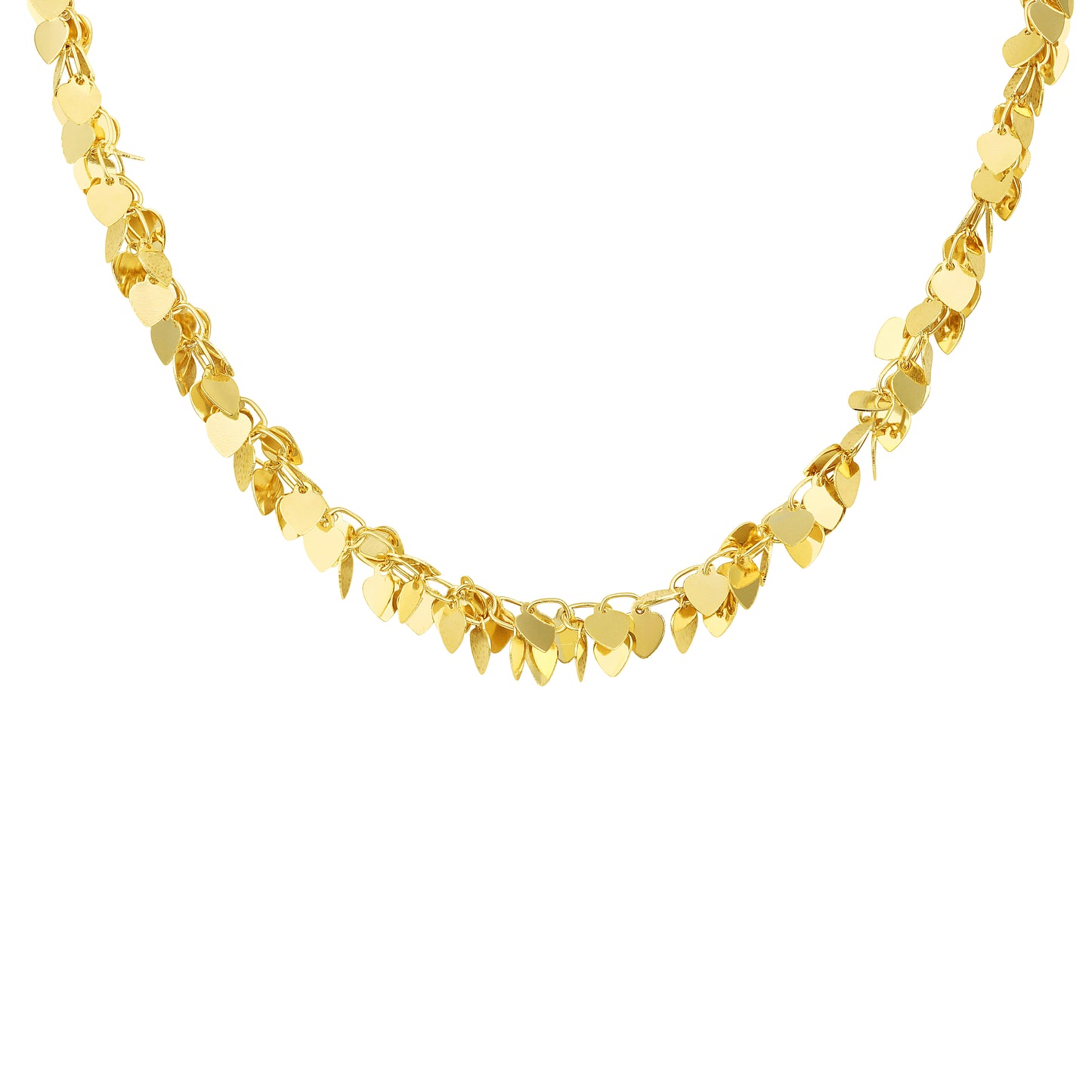 Linked Heart Shape 18KT Gold Plated Necklace Chain