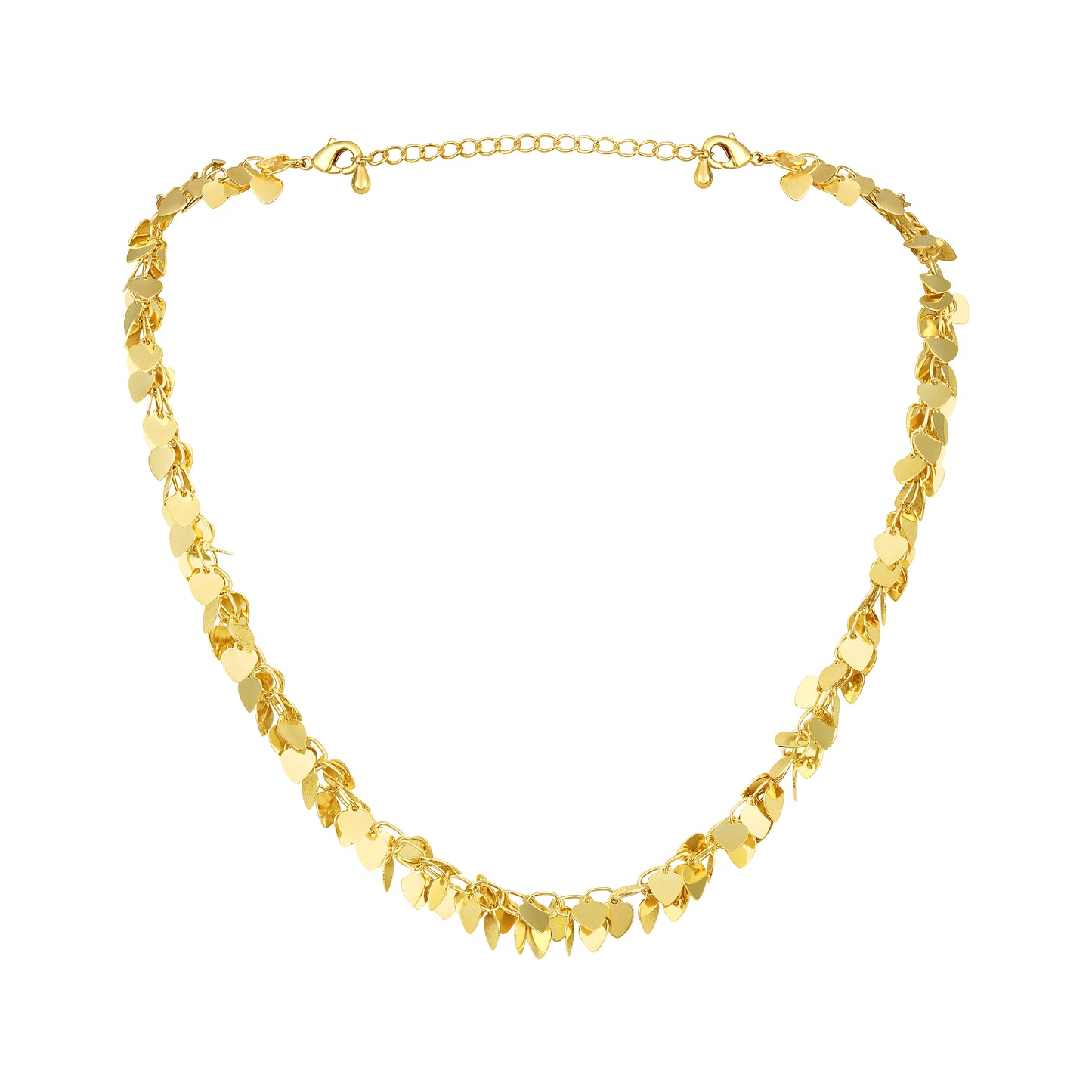 Linked Heart Shape 18KT Gold Plated Necklace Chain