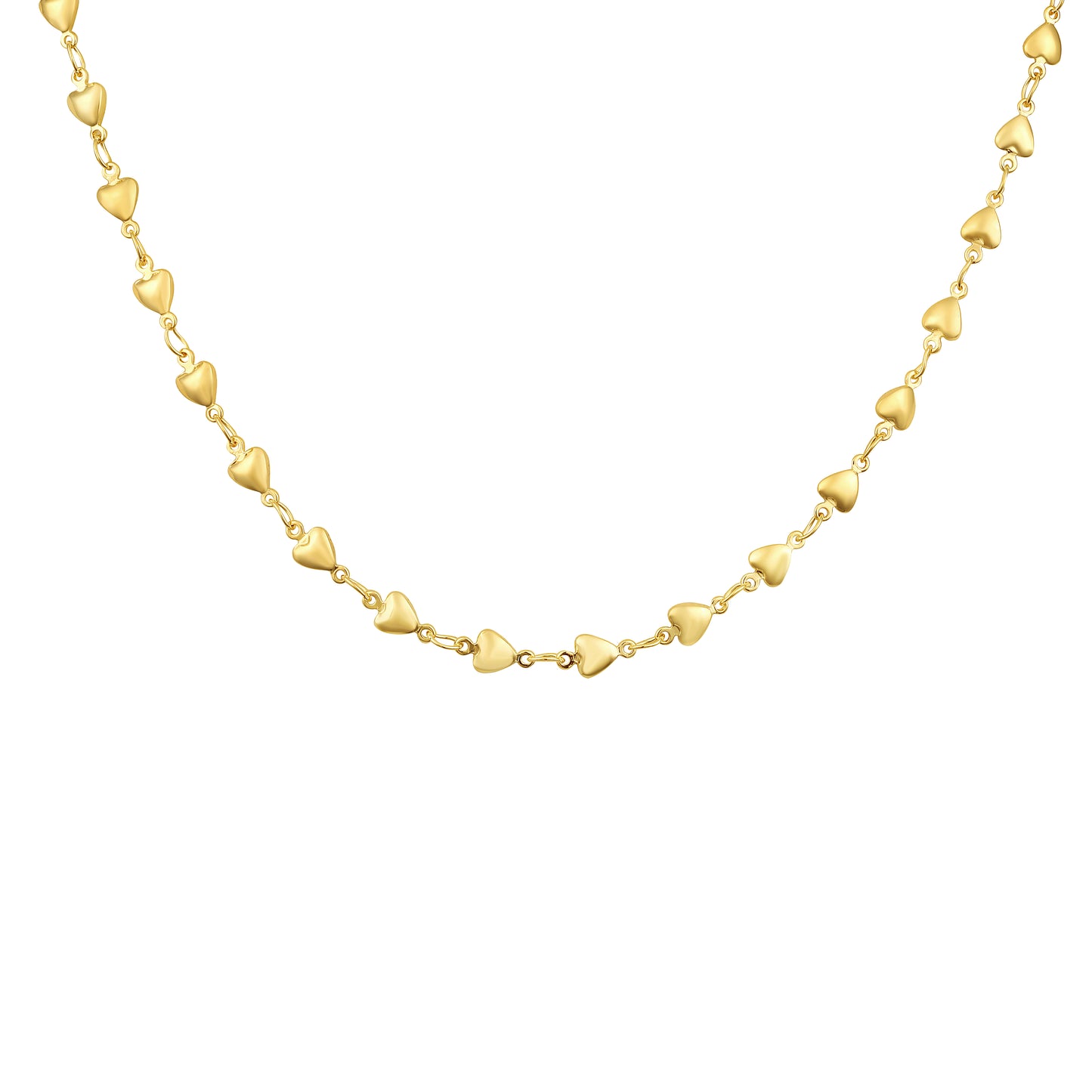 Golden Heart Shape 18KT Gold Plated Necklace Chain