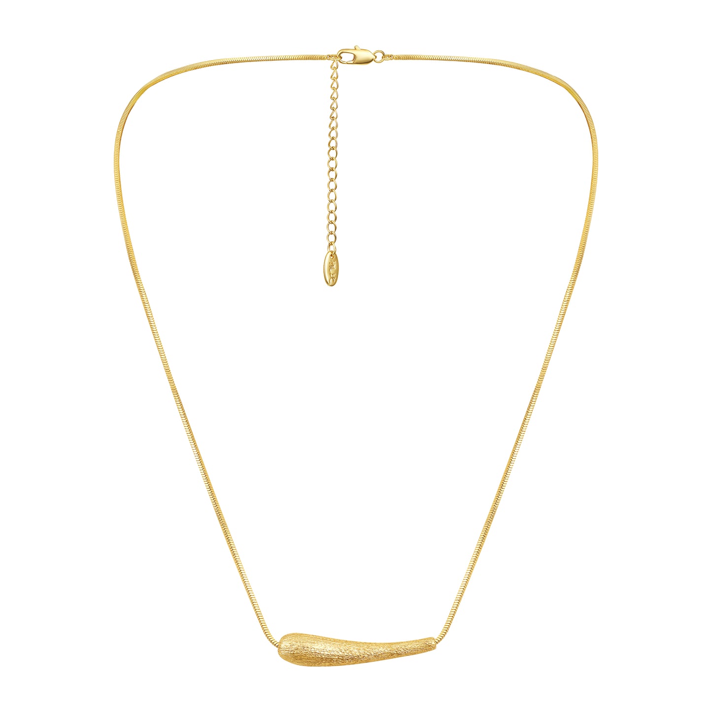 Trendy Unique Tube Droplet 18KT Gold Plated Pendant Chain