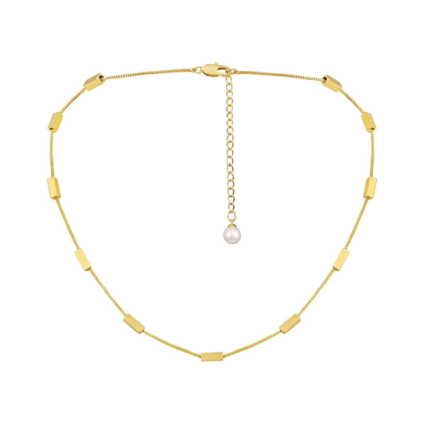Golden Square Shape 18KT Gold Plated Necklace Chain