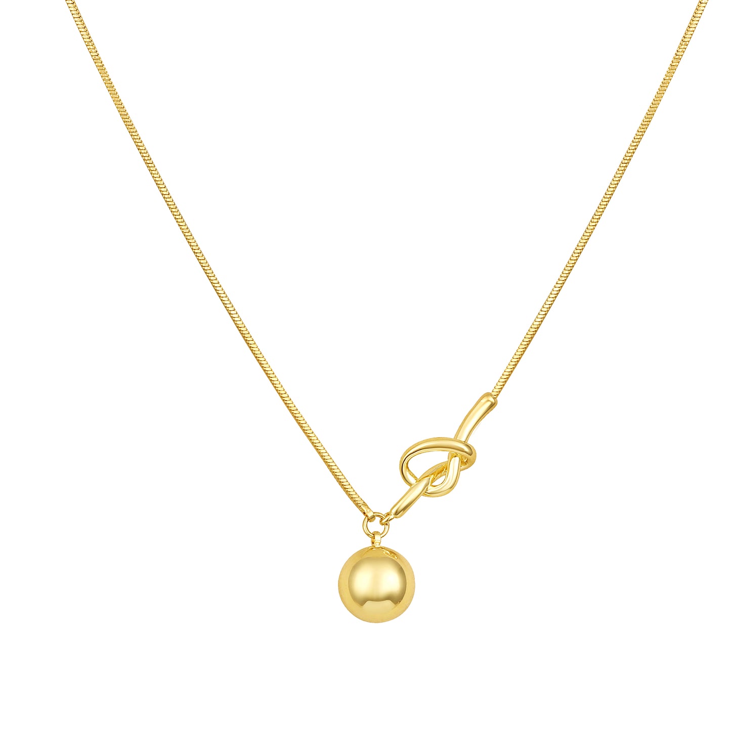 Golden Ball 18KT Gold Plated Pendant Chain
