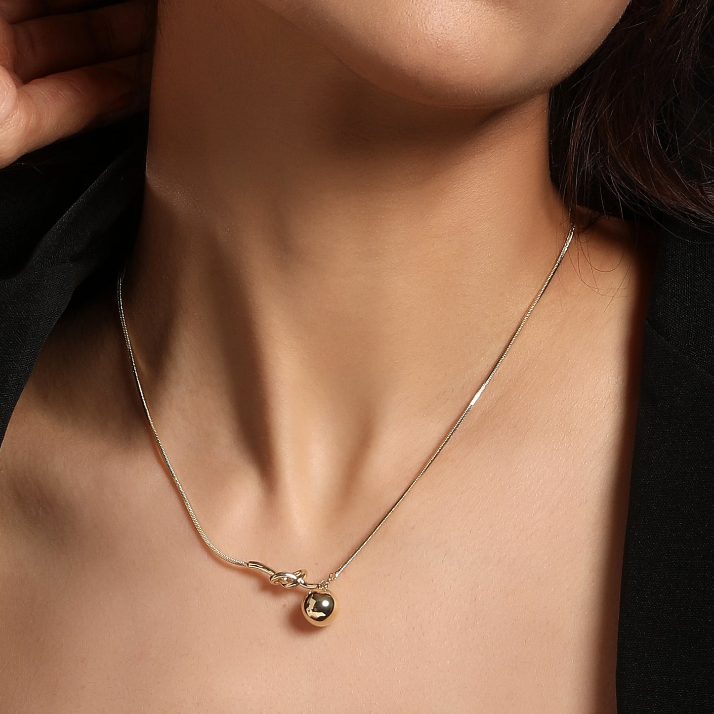 Golden Ball 18KT Gold Plated Pendant Chain