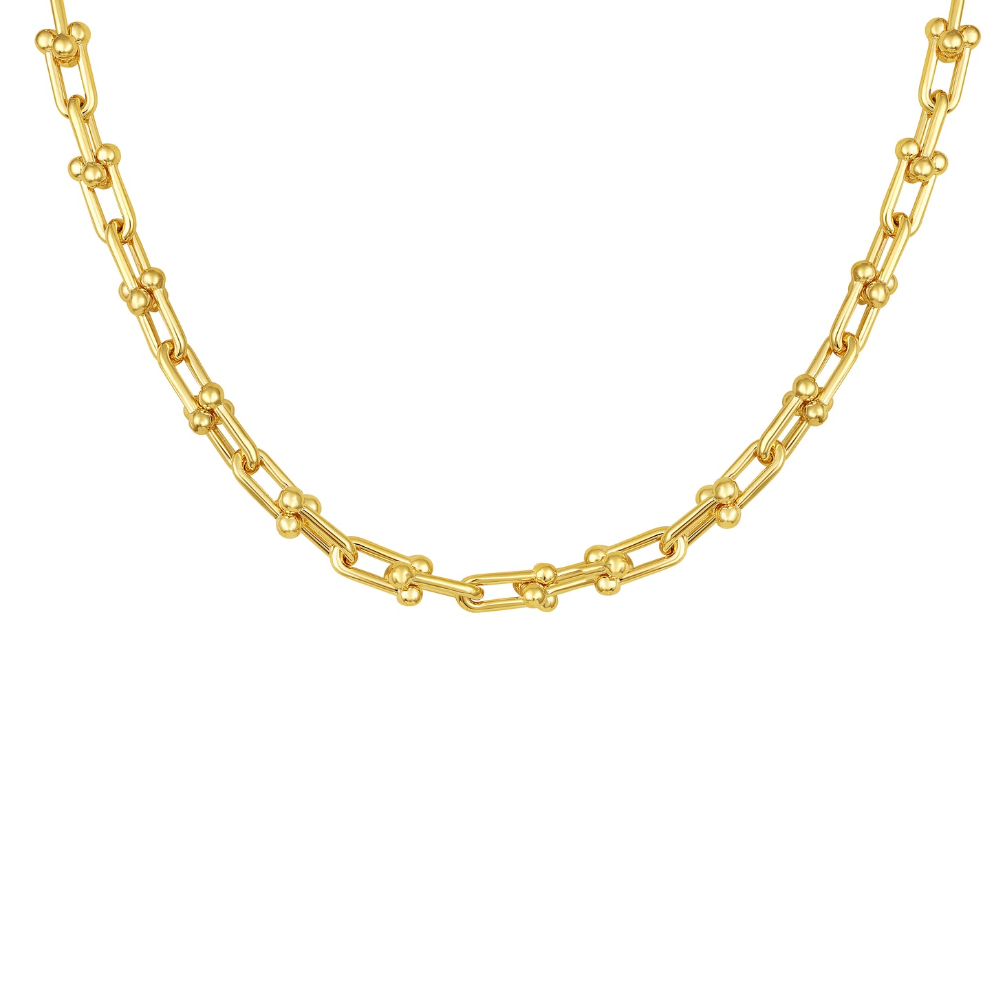 U Shape Horseshoe Link Chain 18KT Gold Plated Necklace Chain