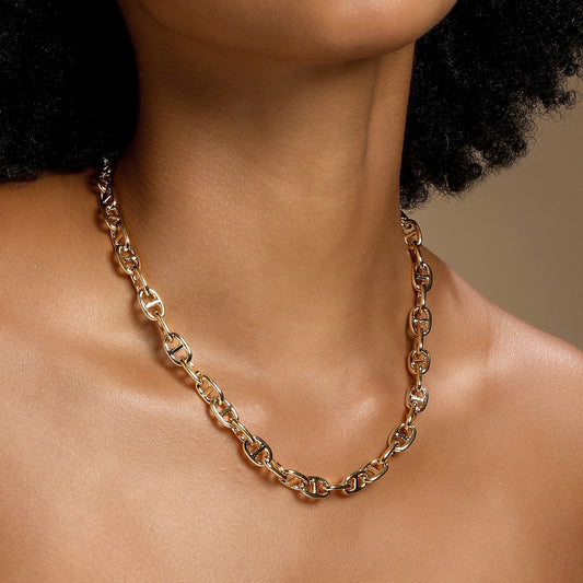 Gold Anchor Chain 18KT Gold Plated Necklace Chain