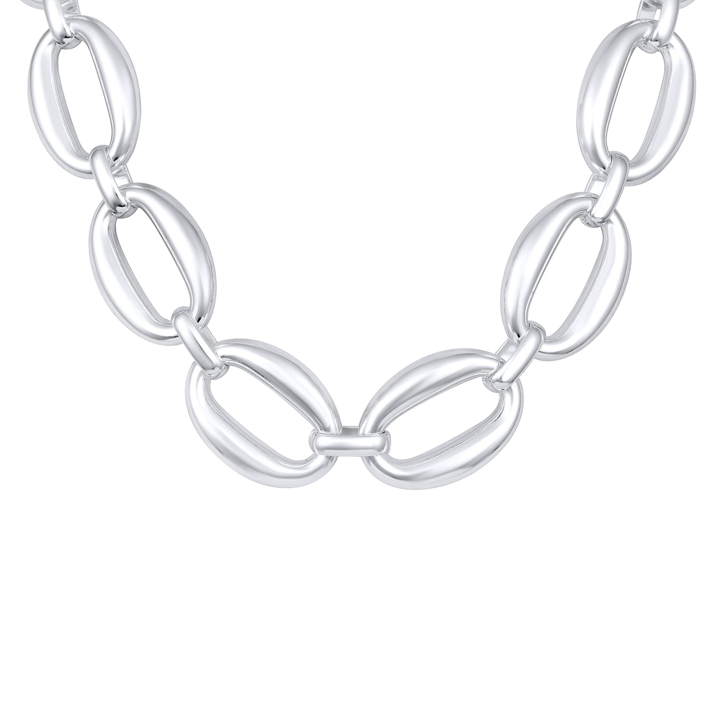 Toned Link Chain Silver Plated Necklace Chain