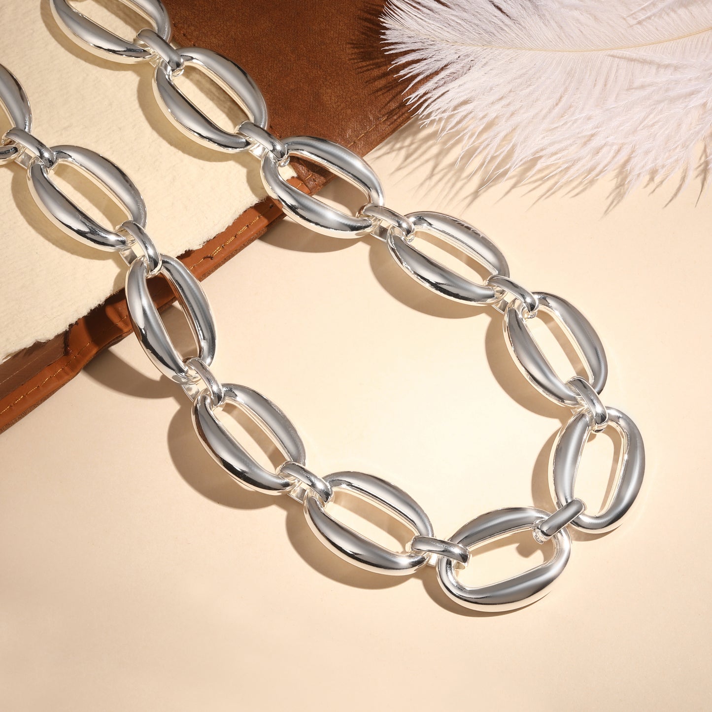 Toned Link Chain Silver Plated Necklace Chain