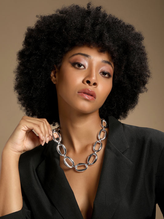 Toned Link Chain Silver Plated Necklace Chain