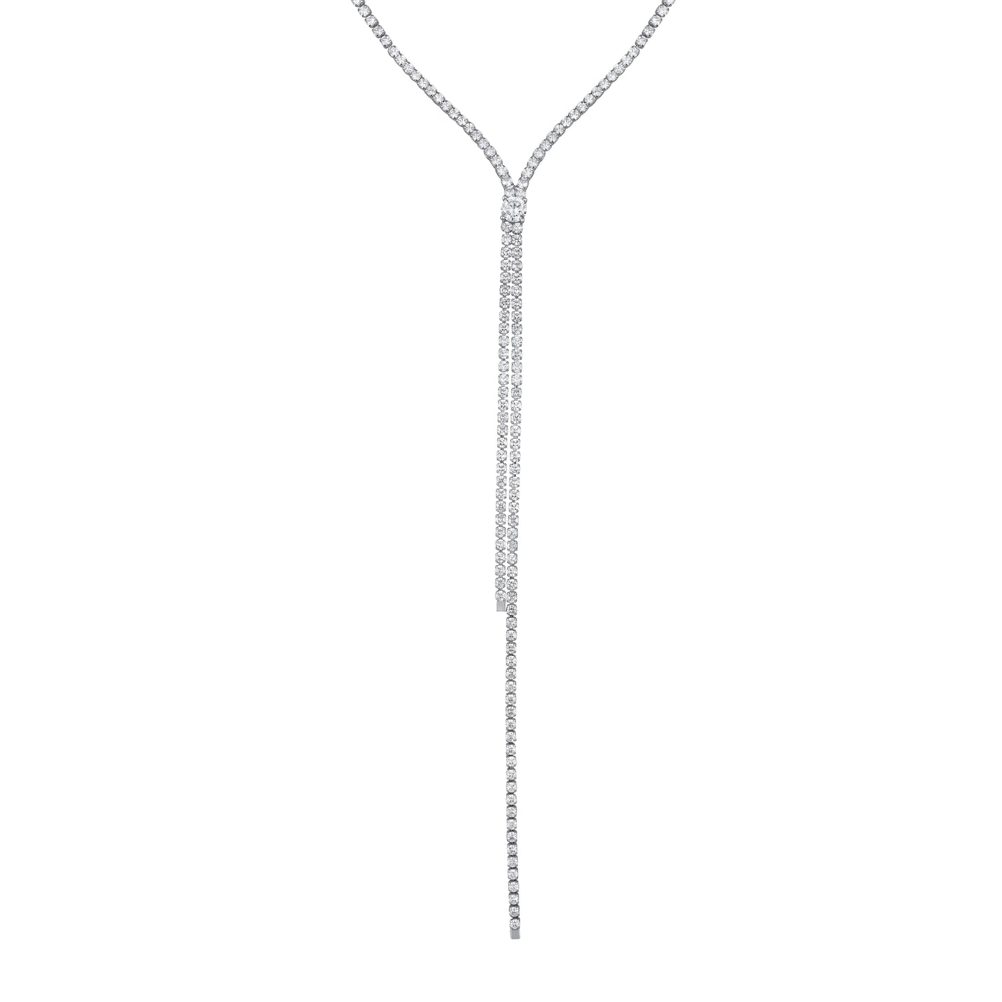 Lariat "Y" drop Link Chain Silver Plated Chain Necklace