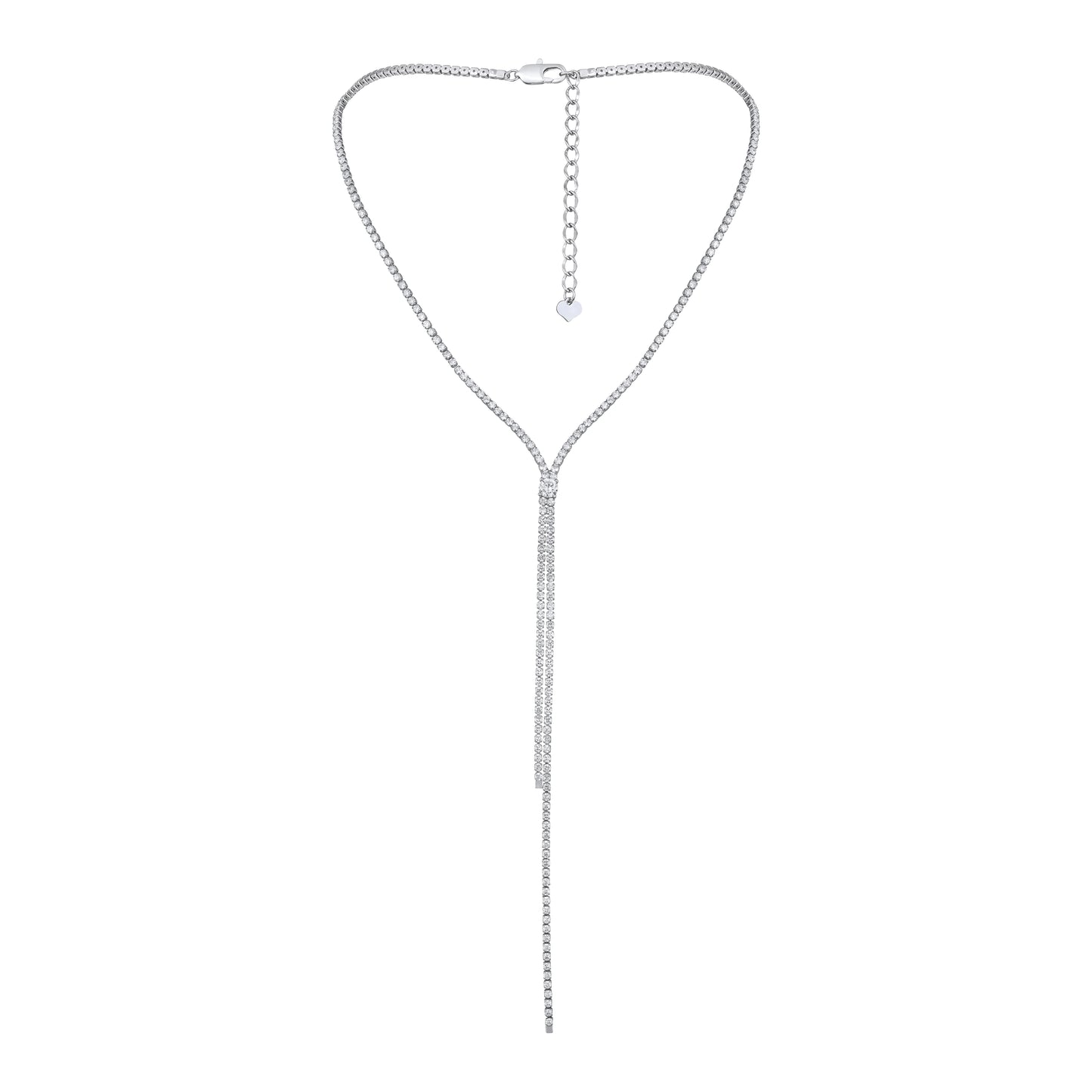 Lariat "Y" drop Link Chain Silver Plated Chain Necklace