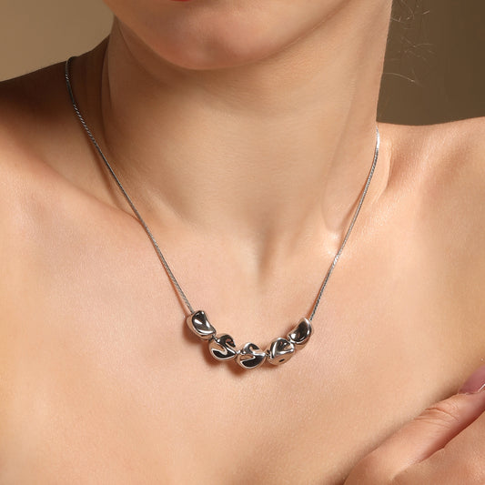 Crush Multiple Discs Silver Plated Pendant Chain