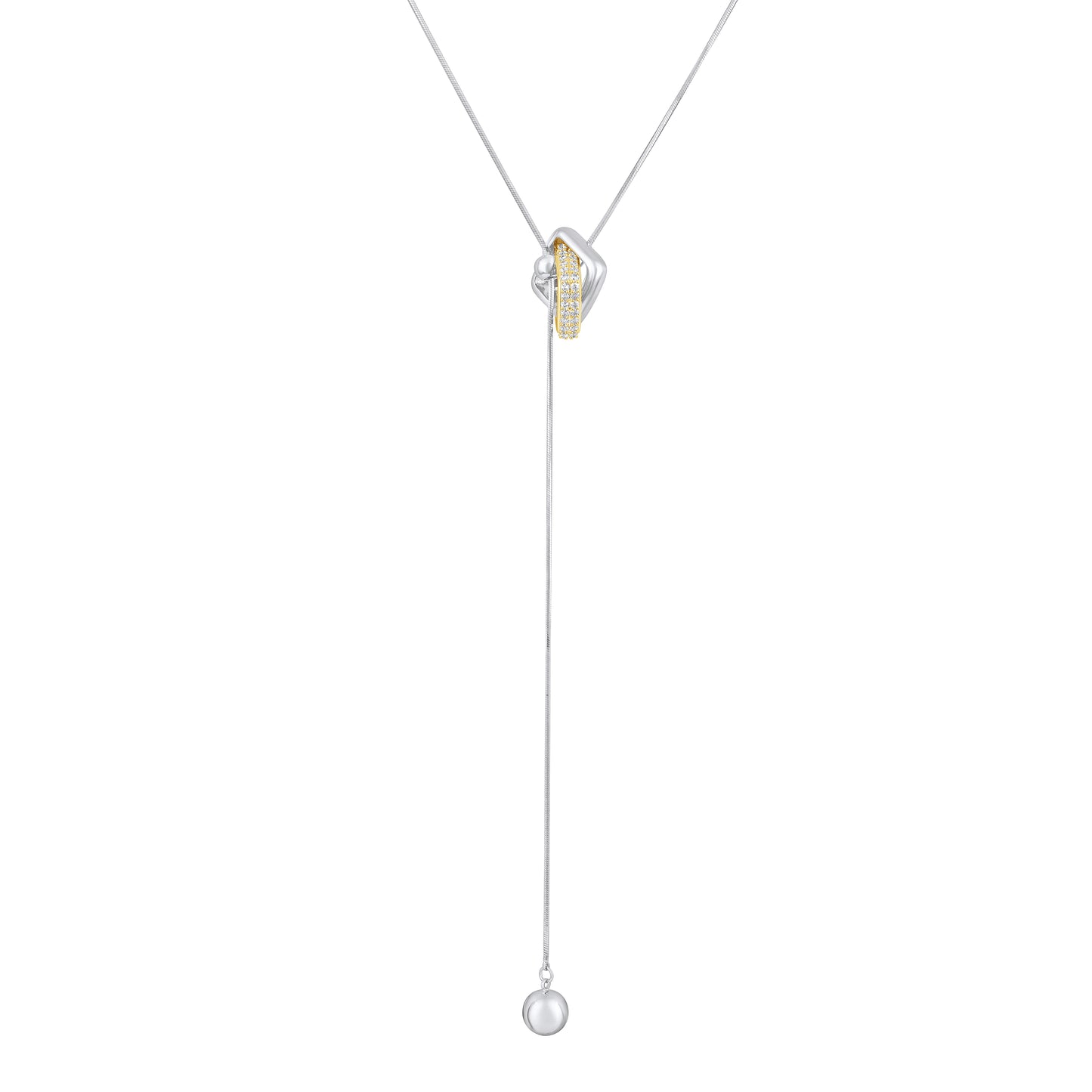 Classy Cubic Crystal Silver Plated Zircon Pendant Chain