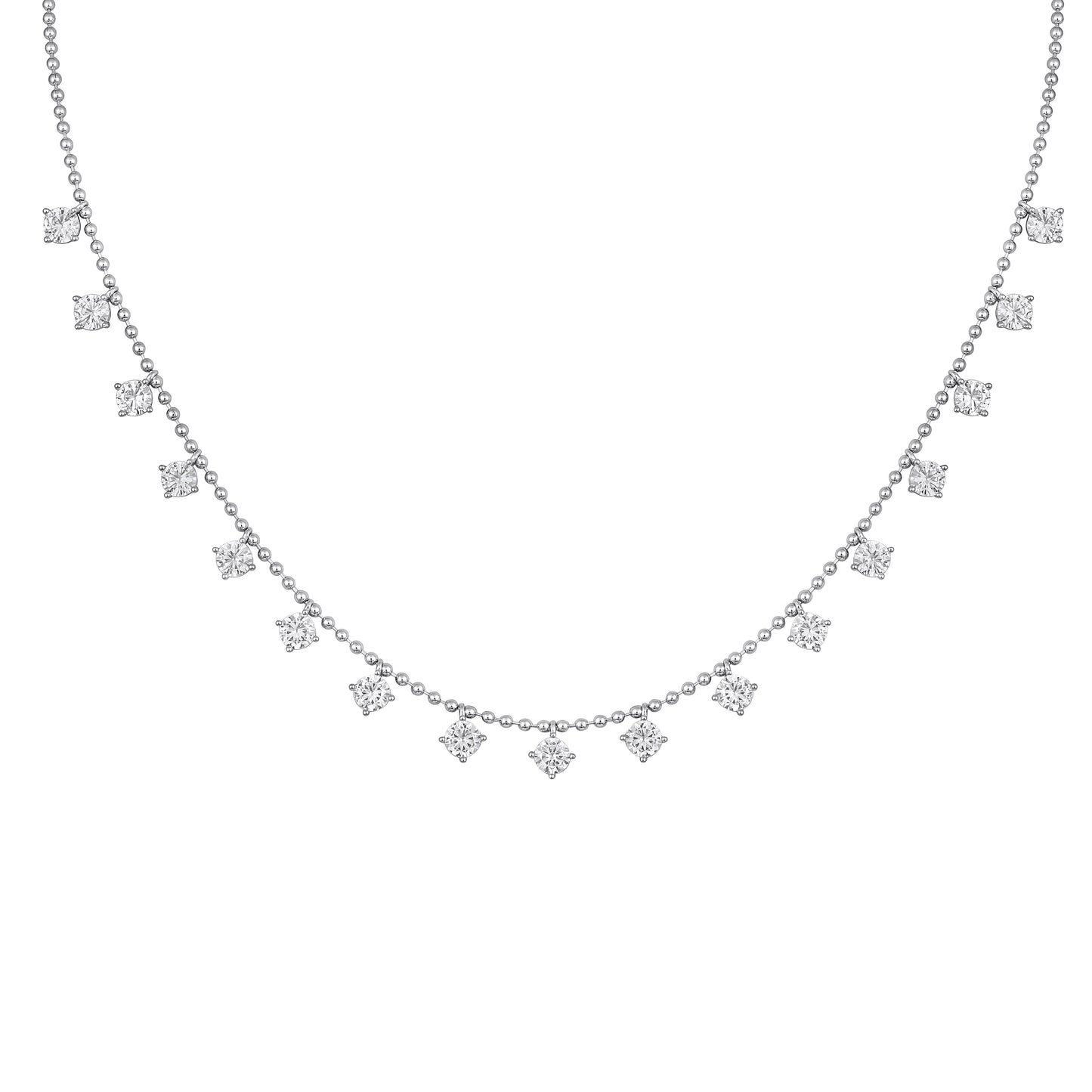 Splendid Studded CZ Silver Plated Zircon Necklace Chain