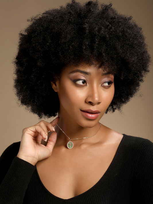 Oval Shape Pearl Frame 18KT Gold Plated Pendant Chain