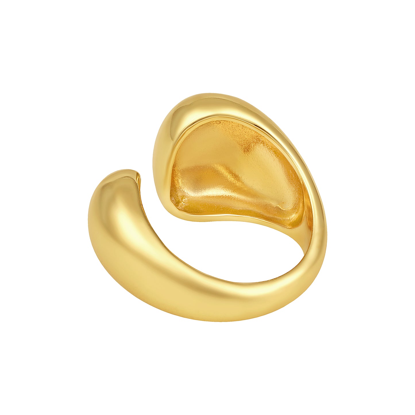 U shaped 18kt Gold Plated Adjustable Chunky Finger Ring