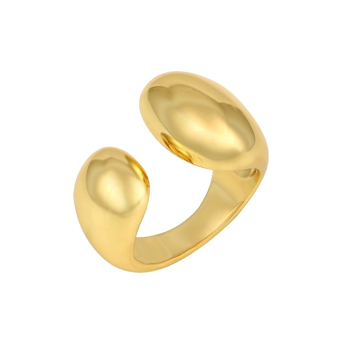 U shaped 18kt Gold Plated Adjustable Chunky Finger Ring